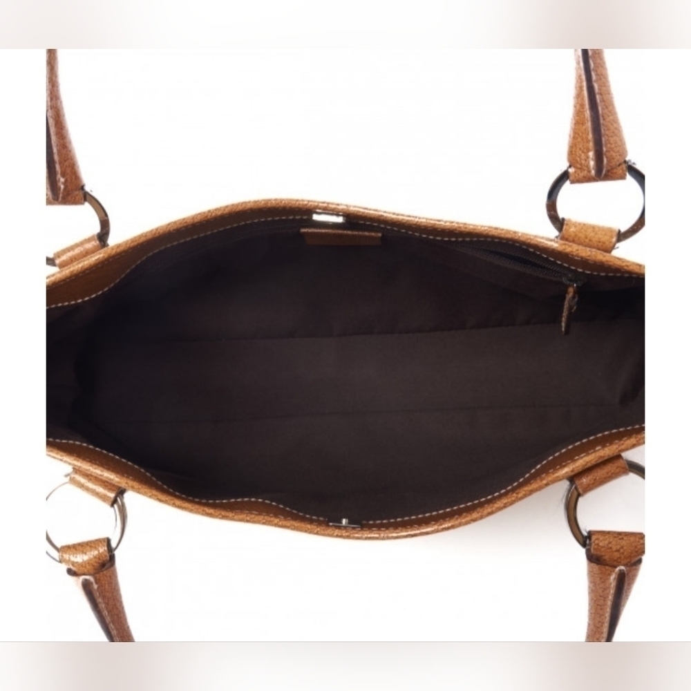Gucci | Monogram GG Canvas and Brown Leather Tote Shoulder Bag - Picture 5 of 12